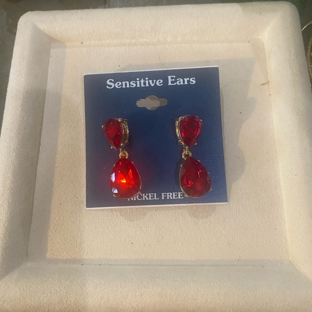 Red Drop Earrings